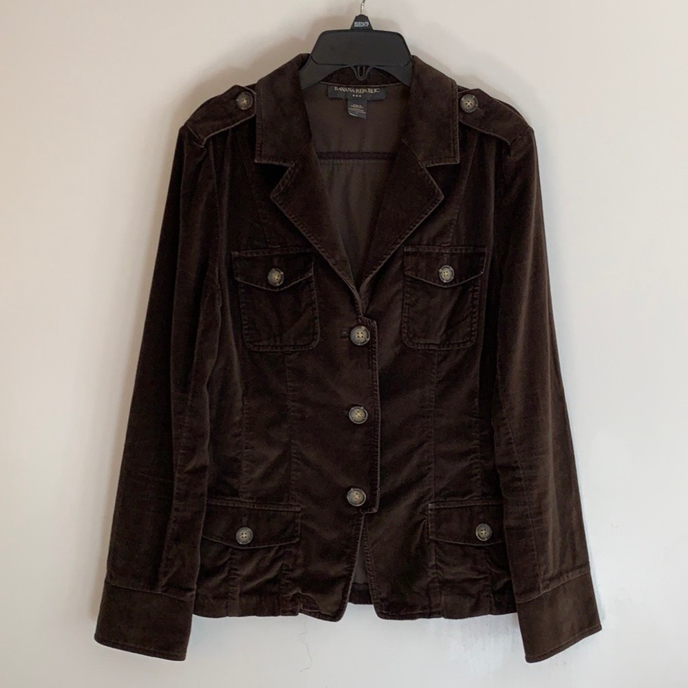 Banana Republic Brown Velour Blazer Jacket-S - Picture 6 of 15